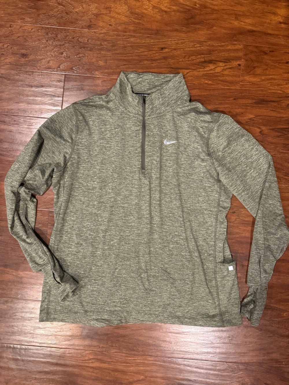 Nike Olive Green Heather Quarter-Zip Pullover- large NWOT